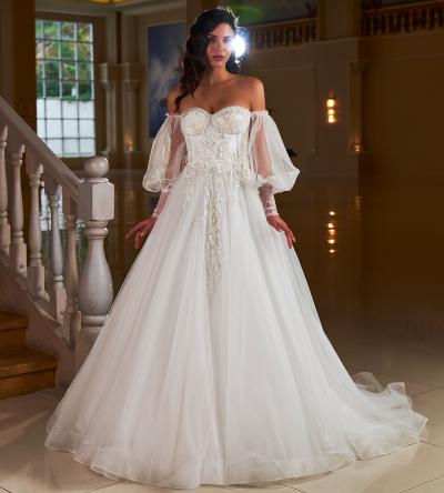 Düşük Kol A Kesim Gelinlik