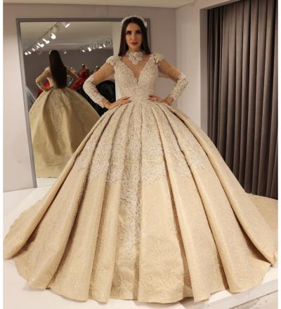 İlizyon Yaka Uzun Kol Detaylı Prenses Nişanlık