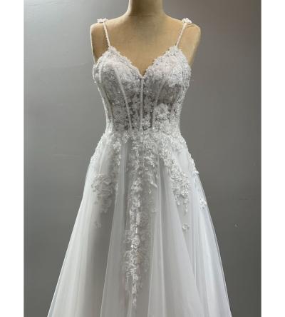 İşlemeli İp Askılı A Kesim Gelinlik