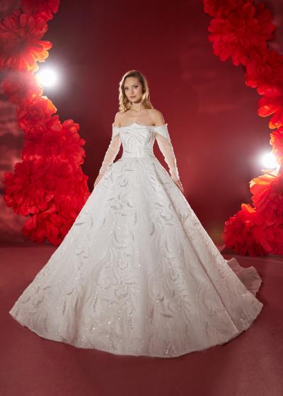 Yankol Detaylı Komple İşelemeli A Etek Prenses Gelinlik Modeli Model 021