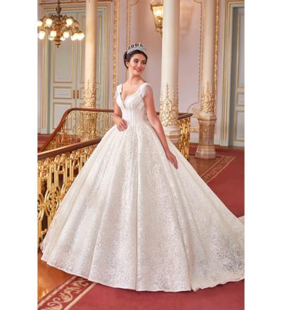 Sarkaç Kol V Yaka Prenses Gelinlik