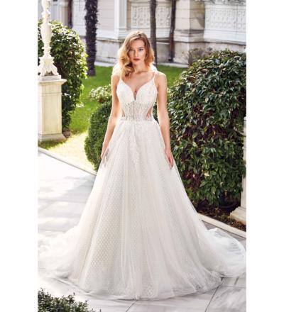 Transparan Beden İp Askılı A Kesim Gelinlik