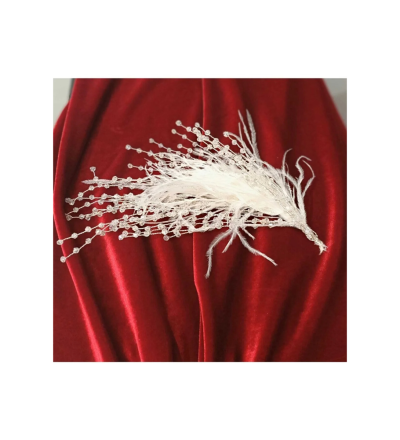 Tüy Detaylı Helen Gelin Tokası