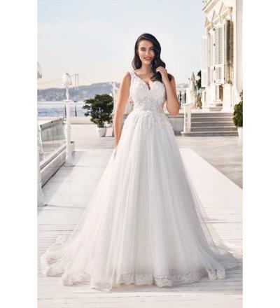 V Yaka Fransız Dantel A  Kesim