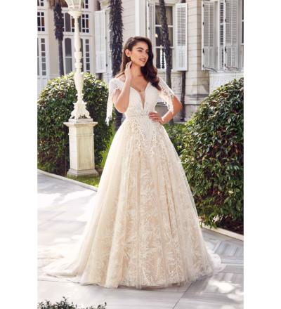 Yarasa Kol Derin V Yaka A Kesim Gelinlik